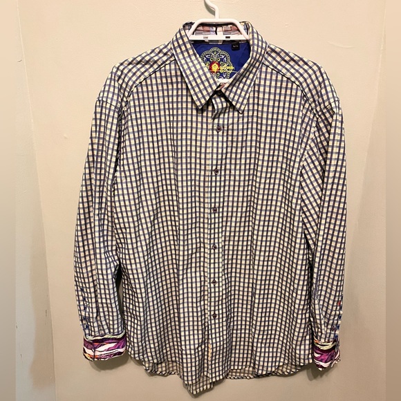 Robert Graham - Men’s XL - White & Blue - Classic Button-up Shirt - 100% Cotton - Picture 10 of 15